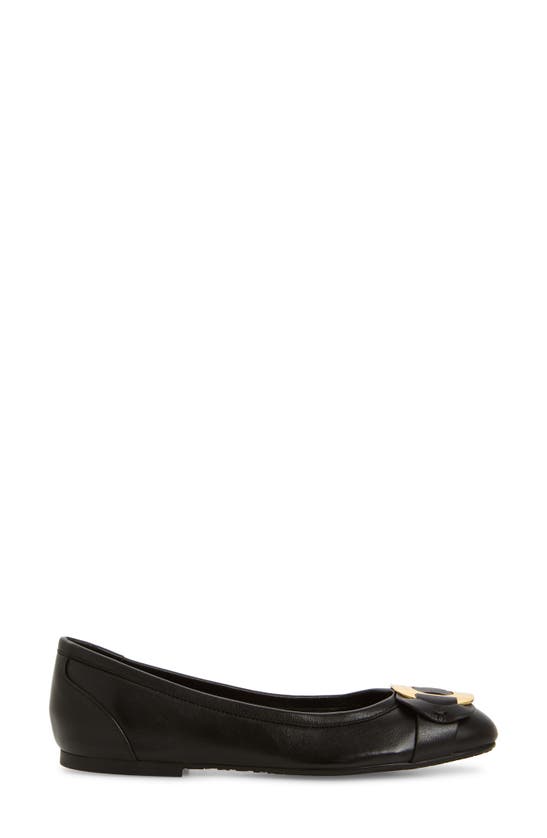 Shop See By Chloé Chany Flat In Black Shiny Gold