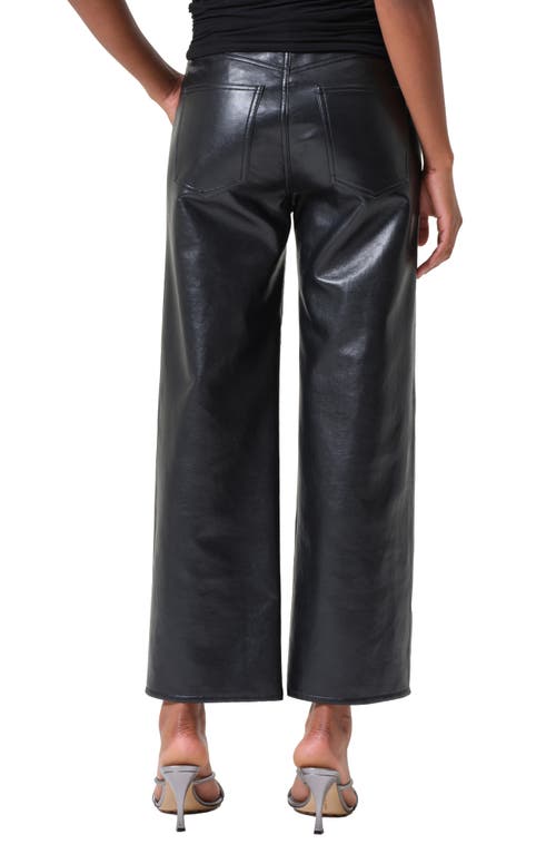 Shop Agolde Ren High Waist Ankle Wide Leg Leather Blend Pants In Detox