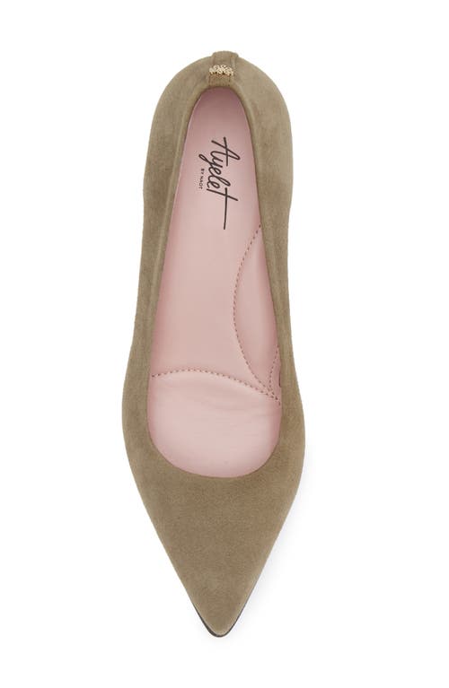 Naot Margot Pointed Toe Pump In Olive Suede