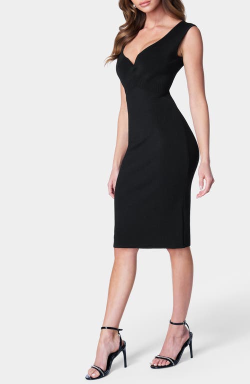 Shop Bebe Sleeveless Body-con Sweater Dress In Black