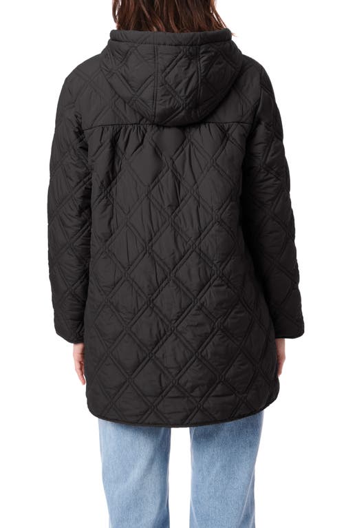 Bernardo Hooded Quilted Liner Jacket In Black