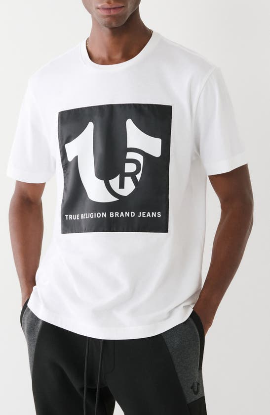 True Religion Brand Jeans Register Logo Cotton Graphic T-shirt In Jet Black/ White