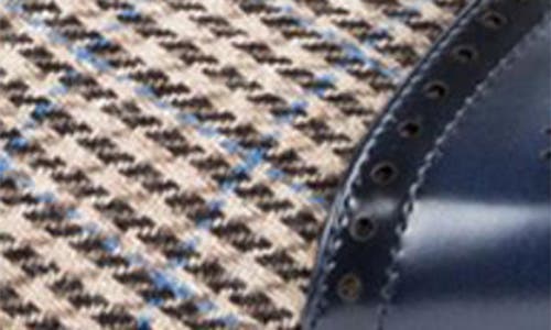 Gino Vitale Houndstooth Monk Shoe In Blue