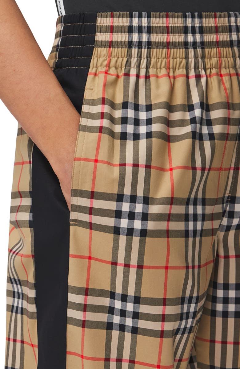 Burberry Louane Check Side Stripe Stretch Cotton Pants | Nordstrom