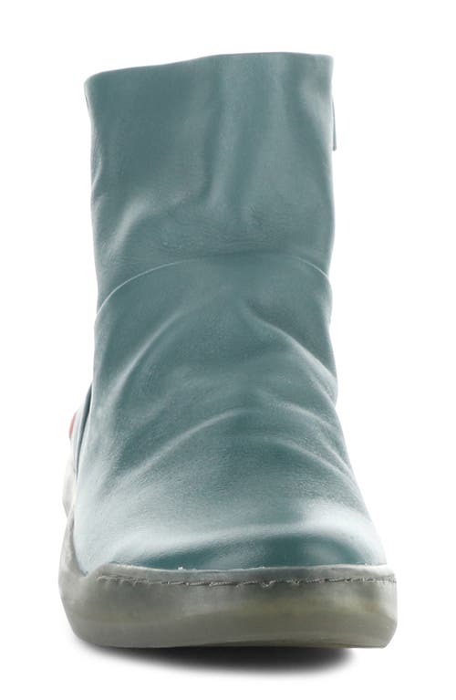 Shop Softinos By Fly London Bler Bootie In Teal Smooth Leather