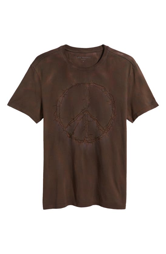 Shop John Varvatos Ink Peace Sign Embroidered T-shirt In Mauvewood