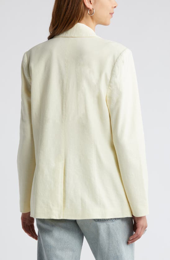 Open Edit Linen Blend Blazer In Yellow Frost
