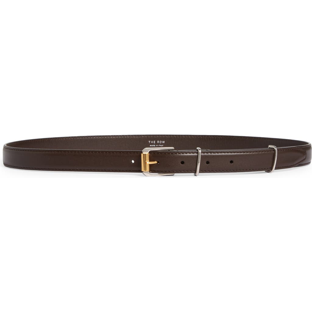 The Row Two-tone Buckle Leather Belt In Brown