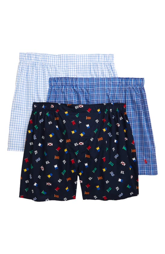 POLO RALPH LAUREN 3-PACK ASSORTED WOVEN BOXERS,RCWBS32UK