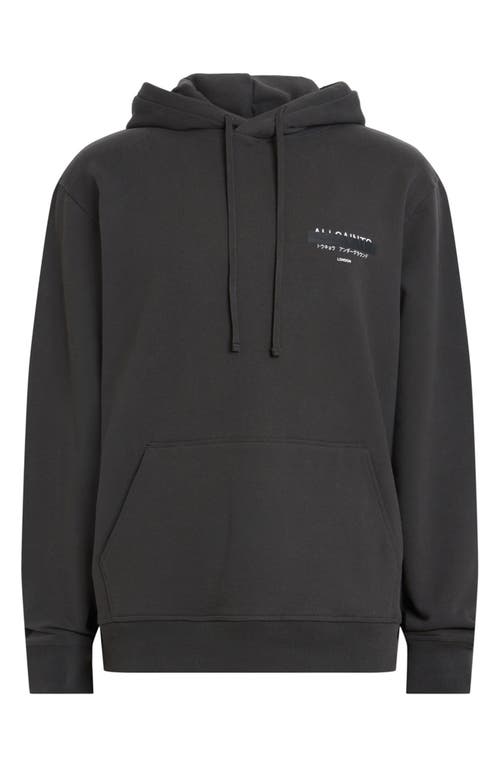 Shop Allsaints Redact Hoodie In Washed Black