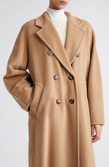 Max Mara Madame Double Breasted Wool & Cashmere Belted Coat