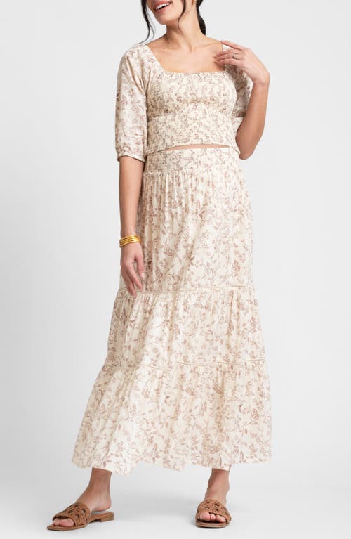 Seraphine Floral Two-Piece Maternity Crop Top & Maxi Skirt at Nordstrom,