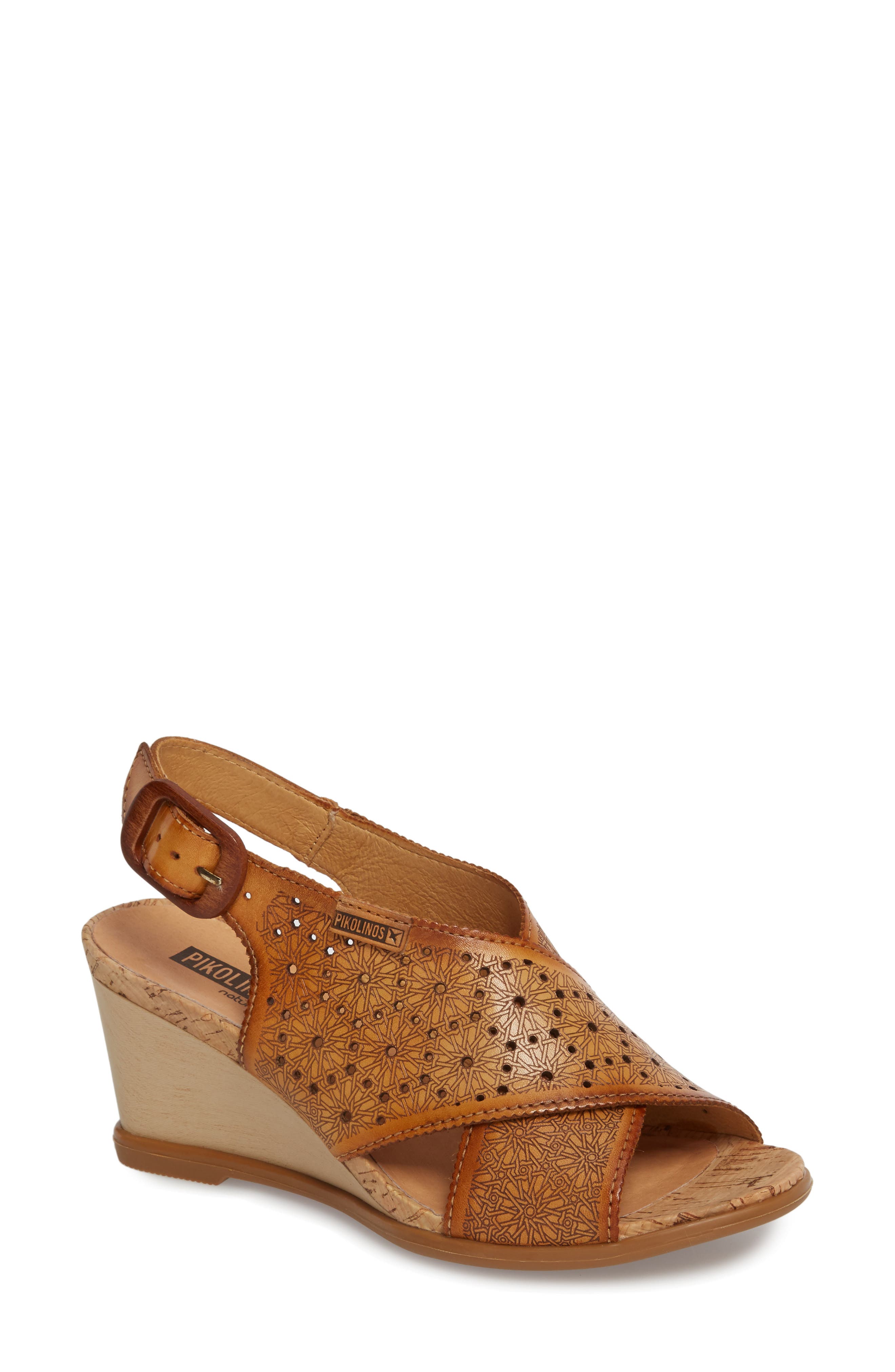 Pikolinos Vigo Wedge Sandal, Brown