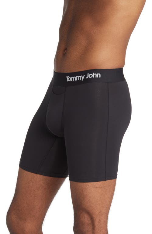 Shop Tommy John 2-pack Cool Cotton 6-inch Boxer Briefs In Black/black