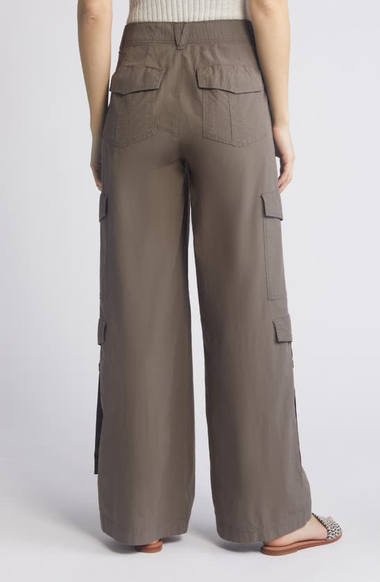 Shop Wit & Wisdom 'ab'solution High Waist Cotton Blend Cargo Pants In Dusty Olive