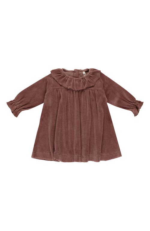 Quincy Mae Babies'  Organic Cotton Velour Dress In Cranberry