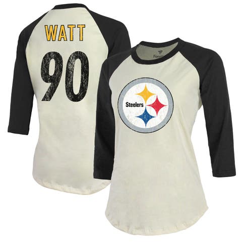Pittsburgh Steelers Women's New Era Jersey Stripe 3/4 Sleeve T-Shirt