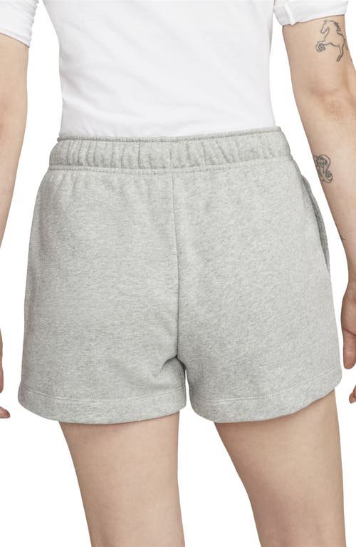 Shop Nike Club Fleece Shorts In Dark Grey Heather/white