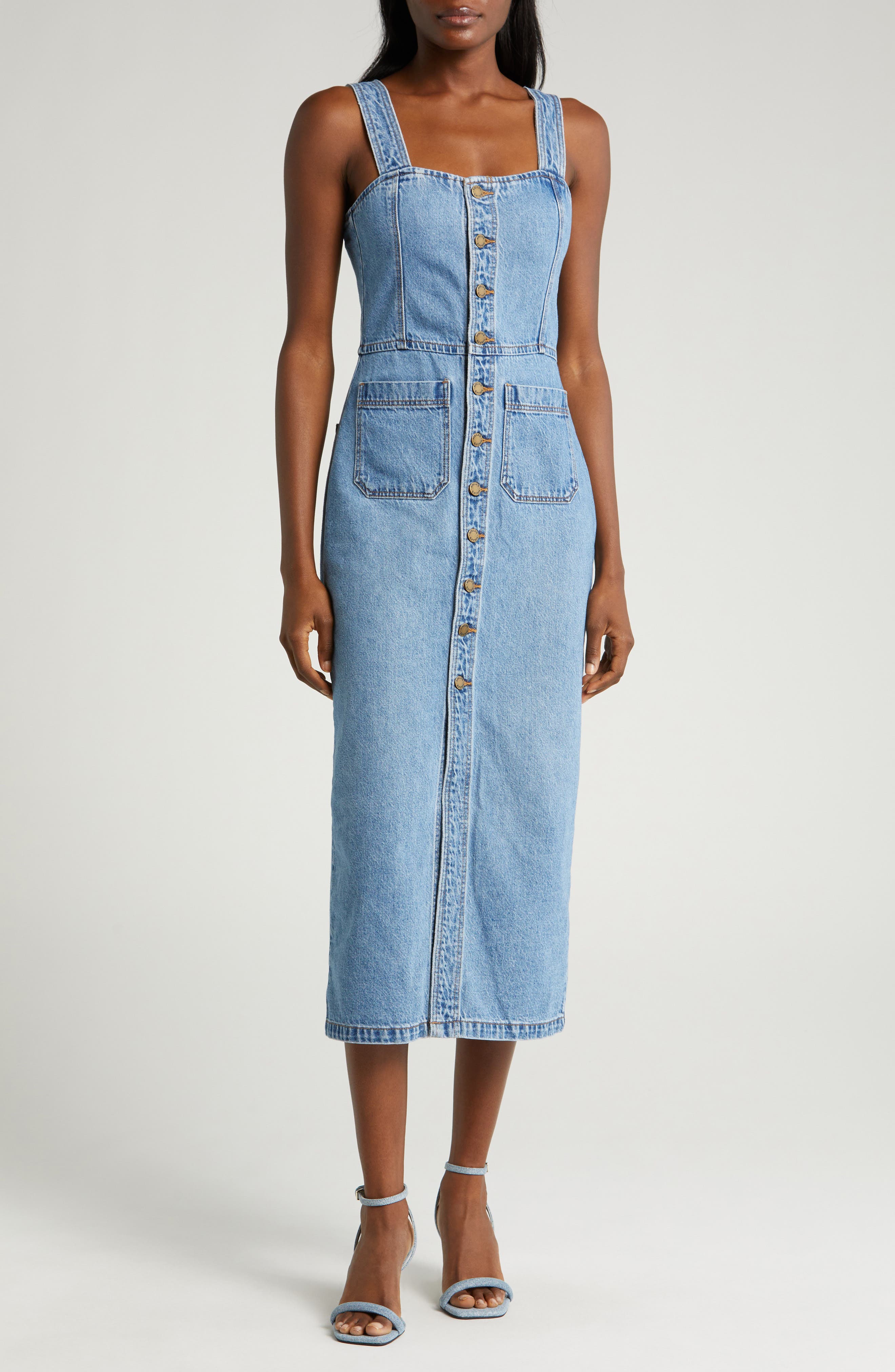 Comme Des Garçons Girl dungarees-style midi dress - Blue