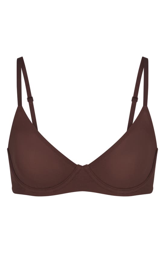 Shop Skims Fits Everybody Unlined Underwire Demi Bra In Cocoa