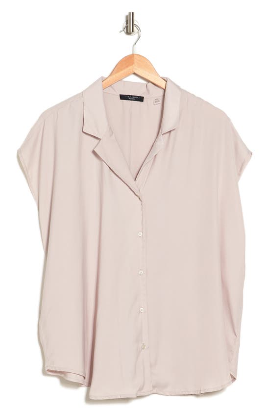 T Tahari Airflow Camp Shirt In Salt