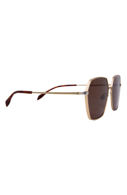Shop Mita Sustainable Eyewear Tuscany 63mm Oversized Square Sunglasses In Matte Gold/gradient Brown