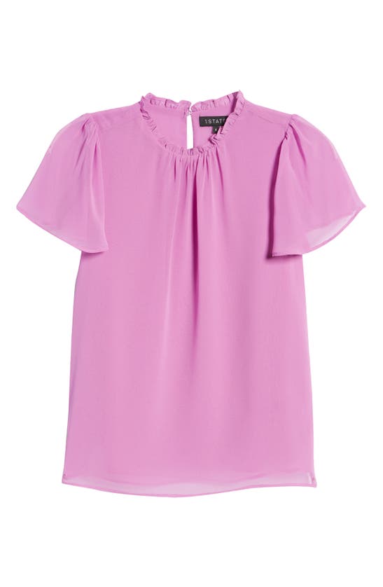 1.state Shirred Chiffon Blouse In Iris Orchid