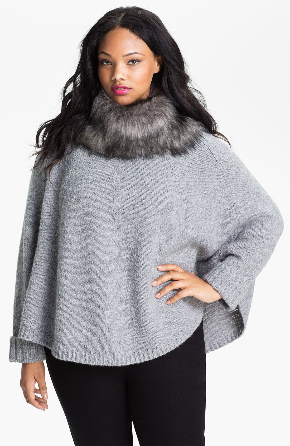 michael kors fur poncho