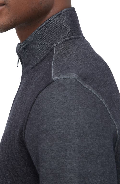 Shop Bugatchi Quarter Zip Pullover In Black