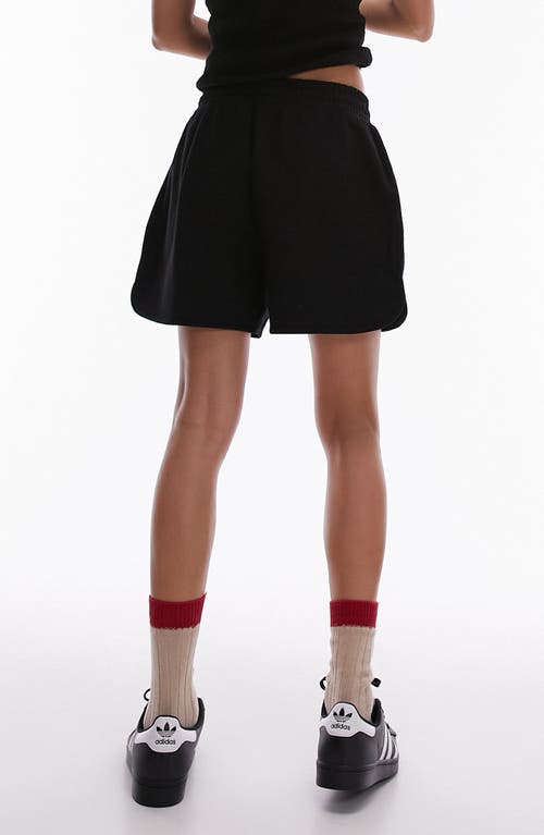 Shop Topshop Drawstring Cotton Shorts In Black