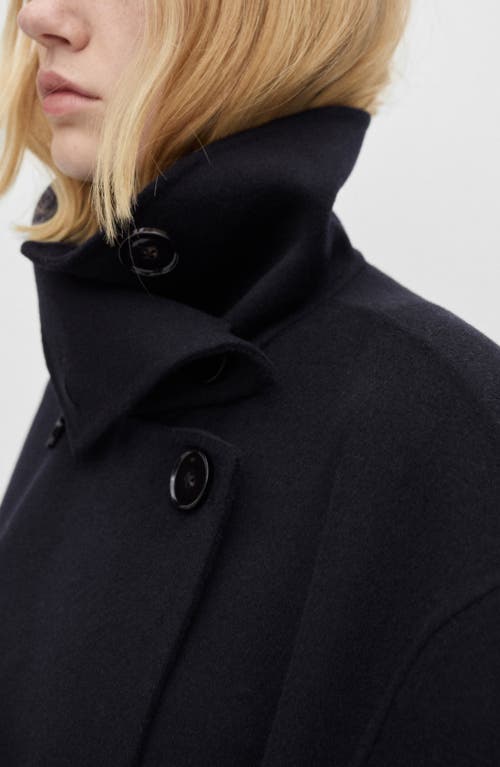Mango Women's Double-breasted Wool Coat In Dark Navy