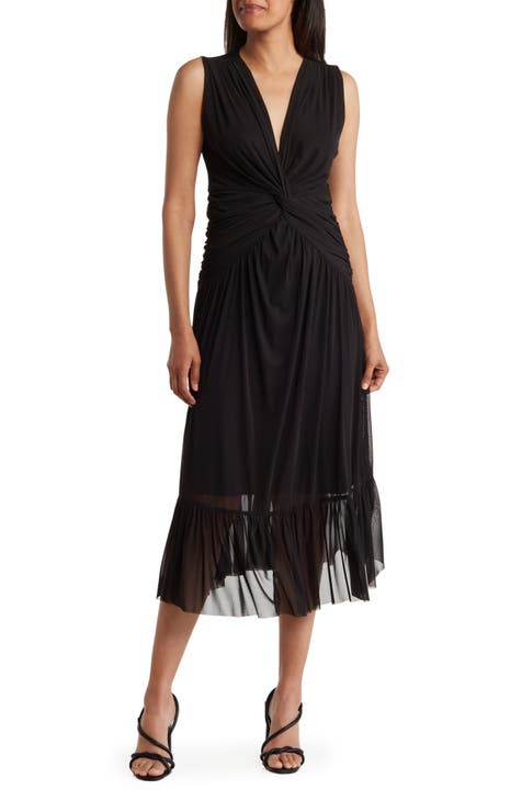 Ruched Knot Front Maxi Dress