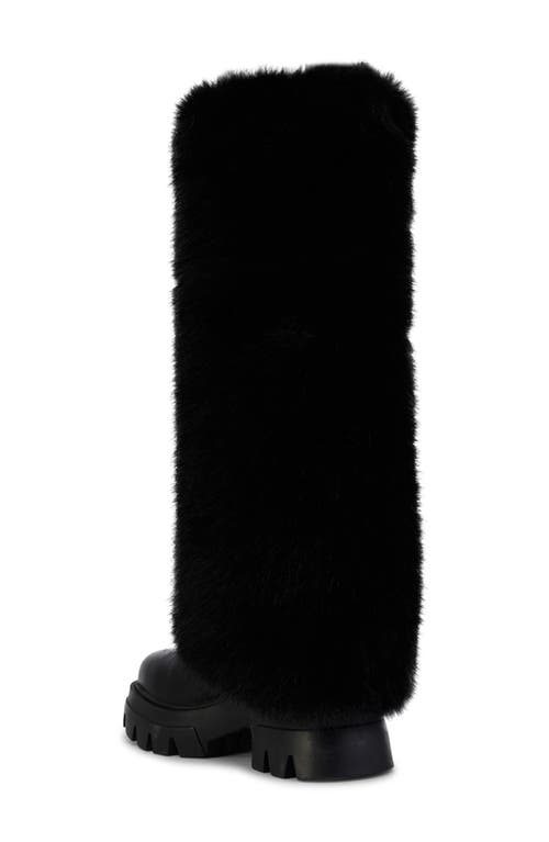 Azalea Wang Ahsoka Faux Shearling Lug Sole Boot In Black