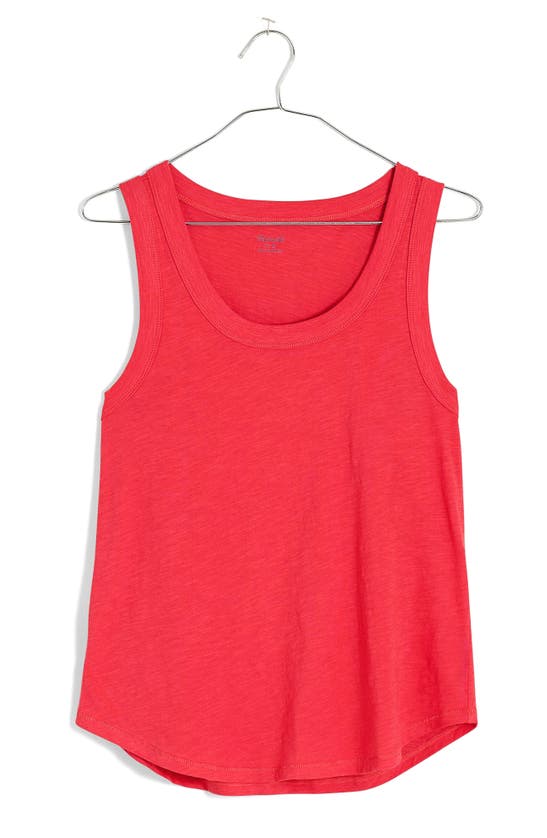 Shop Madewell Whisper Cotton Tank In Crushed Watermelon