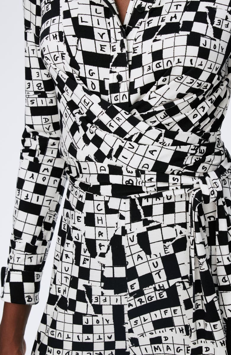 Diane von Furstenberg Michele Crossword Puzzle Print Long Sleeve Diane von Furstenberg Michele Crossword Puzzle Print Long Sleeve