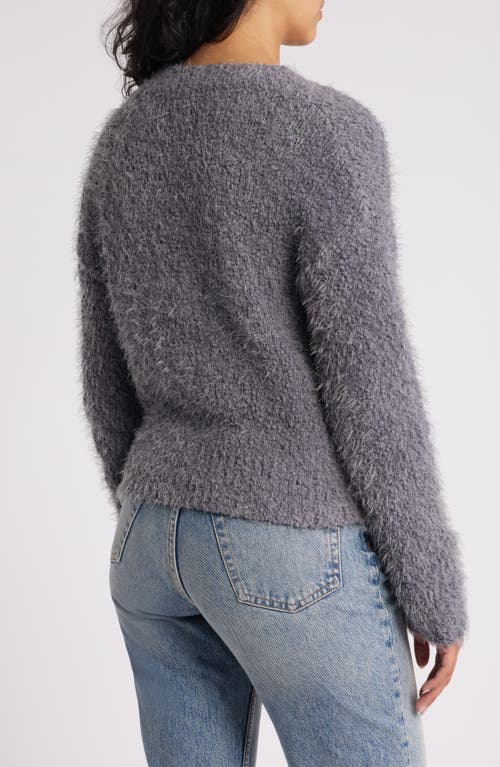 Shop Noisy May Sassy Bouclé Cardigan In Charcoal Gray