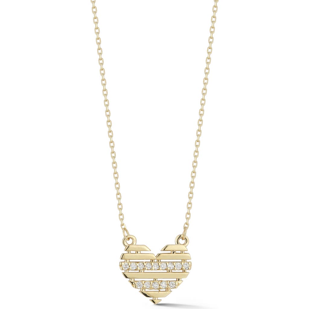 Ember Fine Jewelry 14k Yellow Gold Diamond Heart Pendant Necklace In Gold