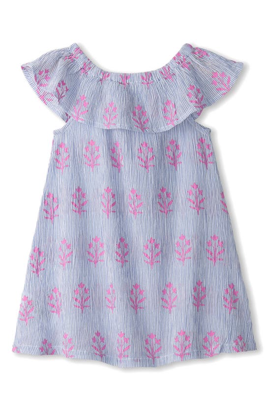 Shop Hatley Wildflower Ruffle A-line Dress In Light Blue
