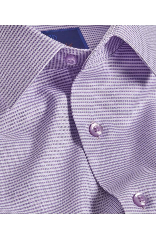 Shop David Donahue Slim Fit Micro Dobby Dress Shirt In Lilac