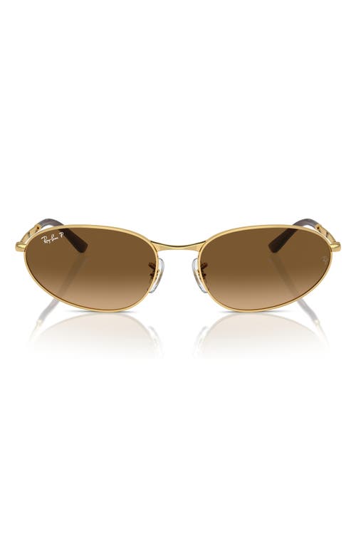 Ray-Ban 56mm Gradient Polarized Oval Sunglasses in Gold Flash at Nordstrom