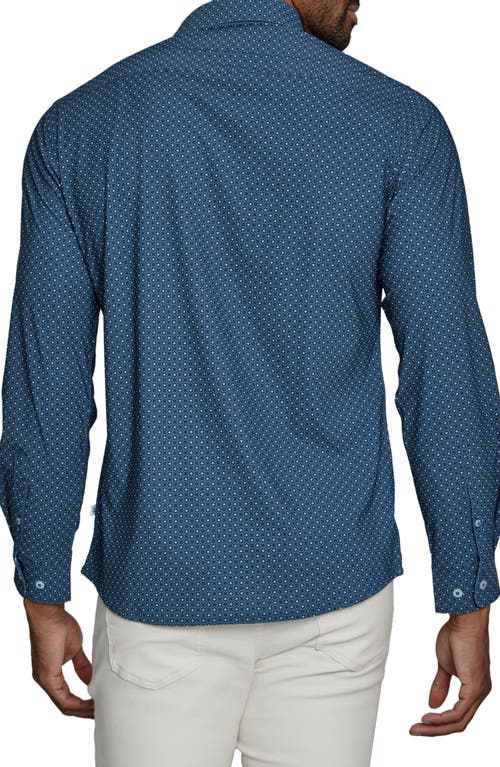 Shop 7 Diamonds Zaire Performance Button-up Shirt In Navy