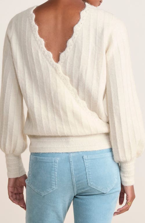 Shop Vineyard Vines Wrap Front Sweater In Marshmallow