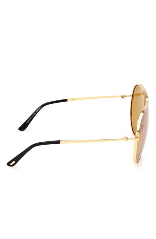 Shop Tom Ford Keating 71mm Oversize Pilot Sunglasses In Shiny Deep Gold/amber