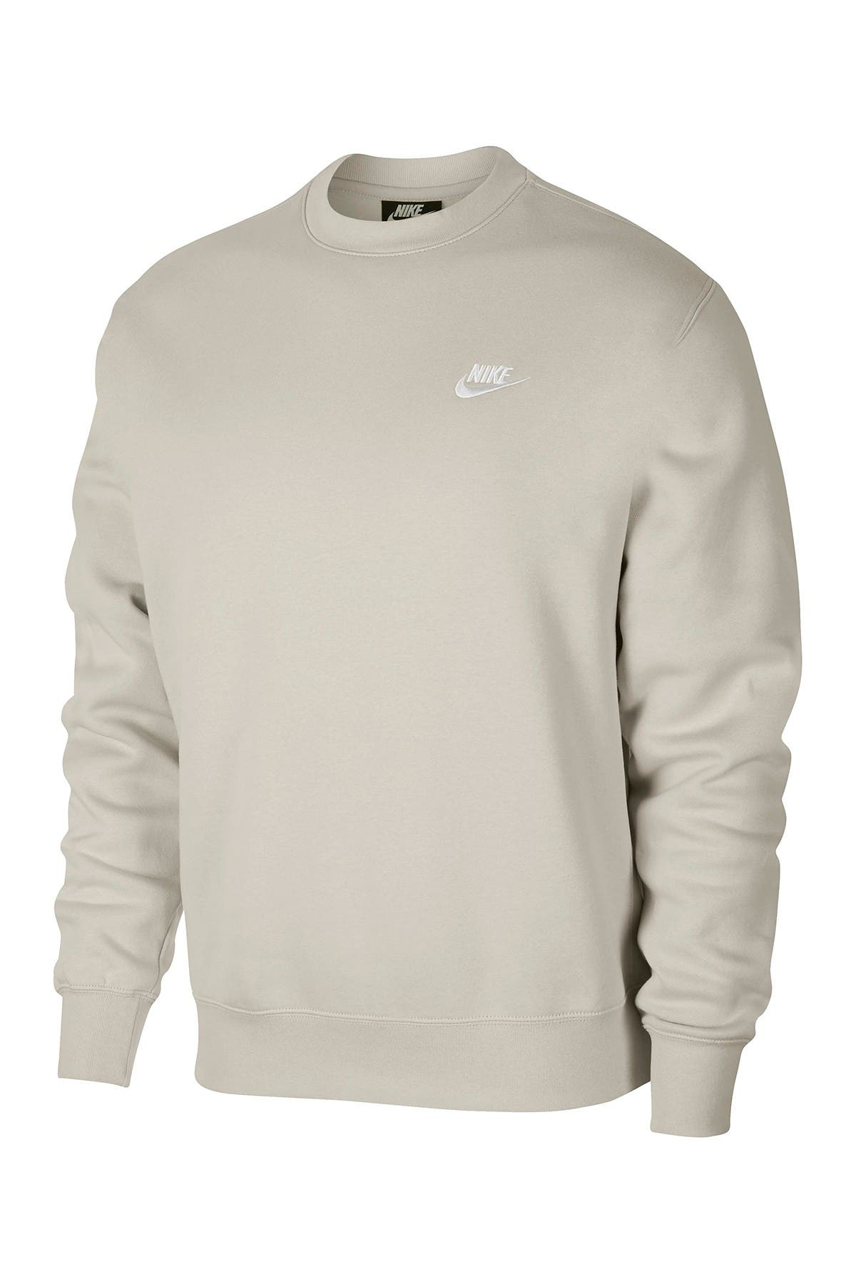 nike club crew neck sweat in white