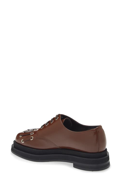 Shop Simone Rocha Heart Toe Platform Derby In Brown