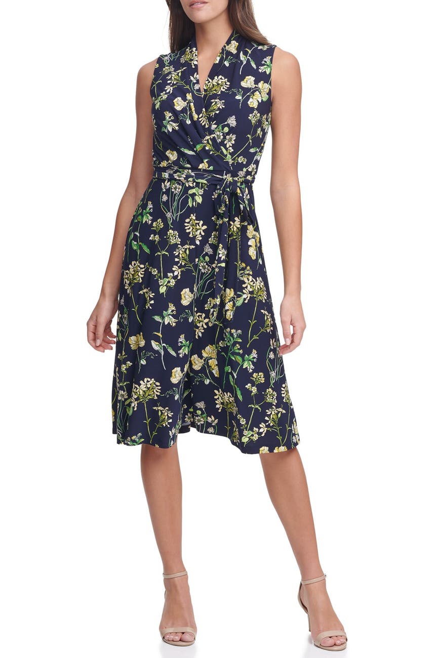 Tommy Hilfiger | Sleeveless Gala Botanical Jersey Fit & Flare Dress ...