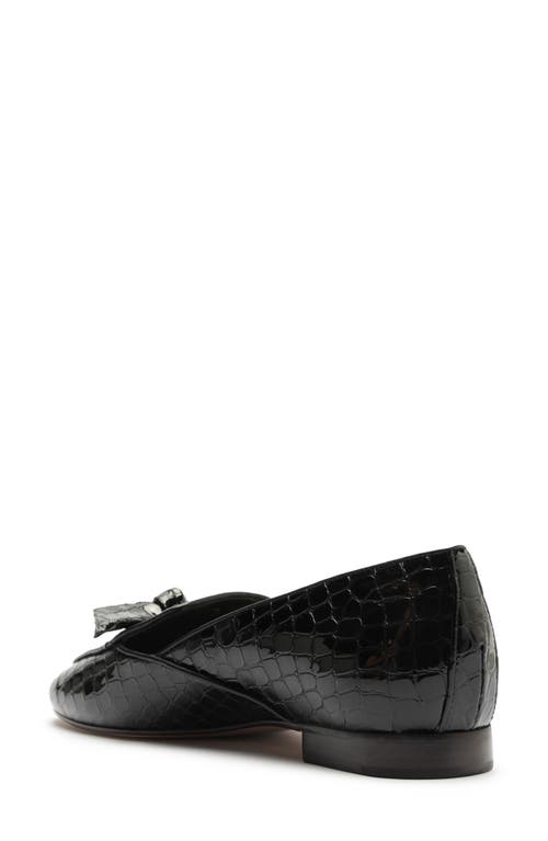 Shop Alexandre Birman Clarita Belgian Croc Embossed Loafer In Black