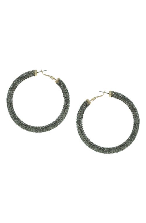 Olivia Welles Carm Crystal Hoop Earrings In Gold/gunmetal