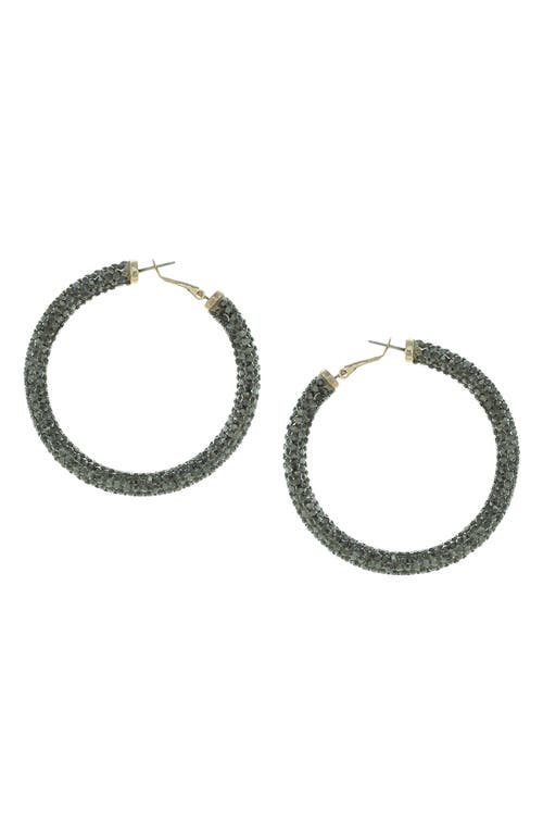 Shop Olivia Welles Carm Crystal Hoop Earrings In Gold/gunmetal