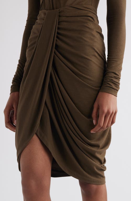 Shop Isabel Marant Anny Draped Tulip Skirt In Bronze